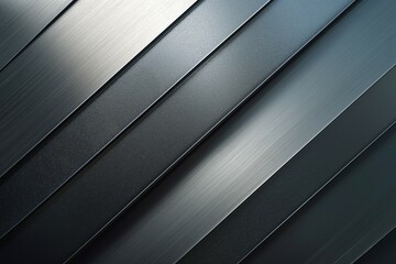Obraz premium Abstract close-up of brushed metal panels in varying shades of gray, creating a dynamic and modern aesthetic.