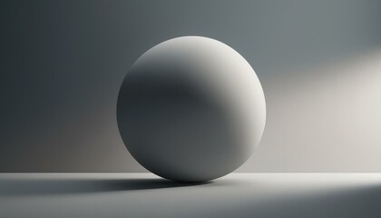 minimalist spherical object with soft shadows