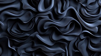 Obraz premium Black background with wavy lines and abstract shapes creating a modern artistic composition
