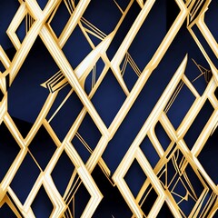 Seamless Art Deco Luxury Line Pattern