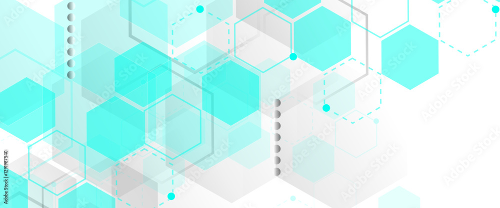 Aufkleber Vector hexagons pattern. Geometric abstract background with simple hexagonal elements. Medical, technology or science design
