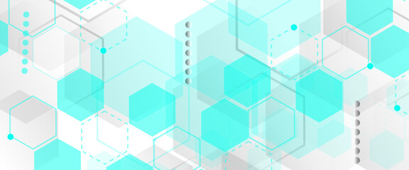 Vector hexagons pattern. Geometric abstract background with simple hexagonal elements. Medical, technology or science design