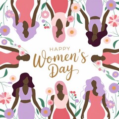 Feminine silhouettes and floral patterns celebrate Womens Day