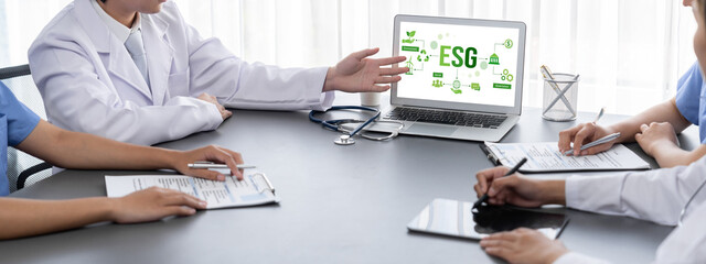 ESG environmental social governance policy for brisk business to set a standard to achieve high ESG score