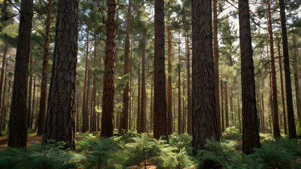 Obraz premium trees in the forest, ai generated