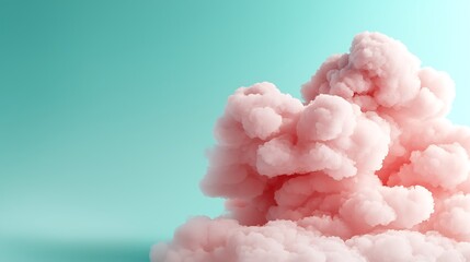 Pink cloud billowing against aqua background, creating abstract design for creative concepts