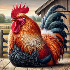 rooster in the farm