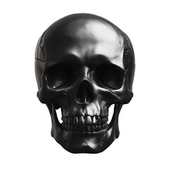 Fototapeta premium black skull with realistic details isolated png transparent cutout