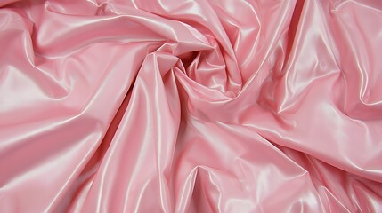 Obraz premium Pink shiny fabric folds, textured backdrop. May be used for fashion, or events