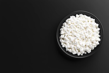 Organic cottage cheese on a plate, white curds, traditional dairy product, clean eating, probiotic-rich, wholesome nutrition, low-fat cheese option, creamy texture, food illustration, book illustratio