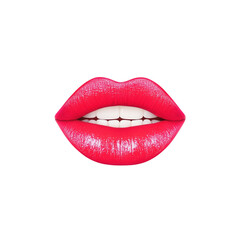 Obraz premium Female lips isolated on white