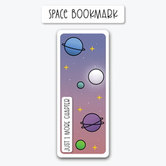 Single Bookmark with Space Background – Printable and Aesthetic Design