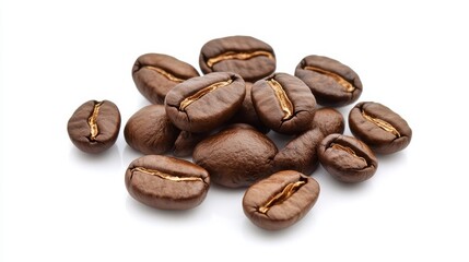 Obraz premium Aromatic Coffee Beans Collection - Rich, dark roasted coffee beans, symbolising energy, warmth, comfort, morning ritual, and global trade