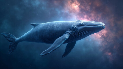 Fototapeta premium cosmic whale, stellar ocean backdrop art