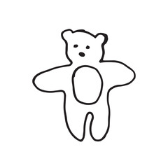 toy for children bear cub vector composition graphics doodle hand drawn illustration base for textile design tableware and printing