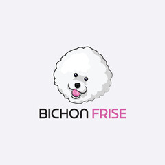 bichon frise dog pet logo design vector