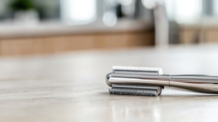 Modern hair removal tool on kitchen counter