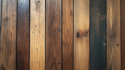 Fototapeta premium Textured wooden planks in various shades on a rustic background