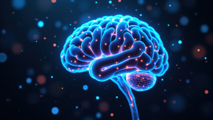 An artistic depiction of an artificial general intelligence brain with complex neural pathways, symbolizing AI's cognitive processes.