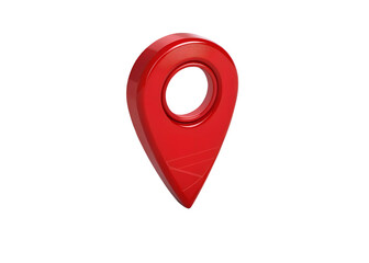 Shiny red pin for pinning the location of the destination, striking red pin design, Cut Out