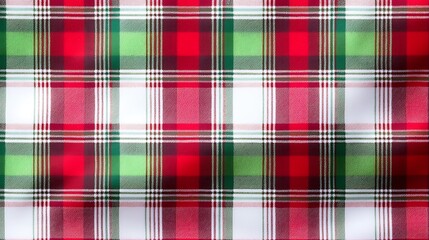 Fototapeta premium Red and green plaid textile texture background for Christmas or holiday use, out of focus