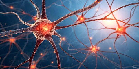 Neural Network Connectivity – Glowing Synapses and Nerve Cells in Action