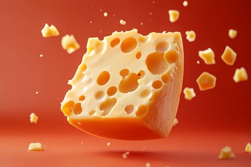 Cheese platter with different types of cheese, elegantly arranged with rich textures and warm tones, ideal for culinary branding, comic book style