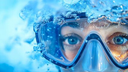 Naklejka premium Underwater exploration captivates divers with the beauty of marine life