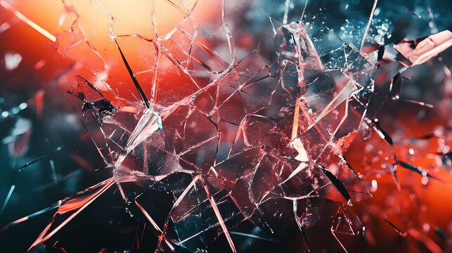 Grunge art with dynamic shattered glass effect, blending realism with abstract distortion. Shattered Glass Reality. Illustration