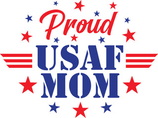 Air Force Mom, Veteran, US Military, Patriotic, Veterans Day, Heroes, Honor, Memorial Day, Independence Day, Star and Strips, Badge, Vector, Silhouette, Logo