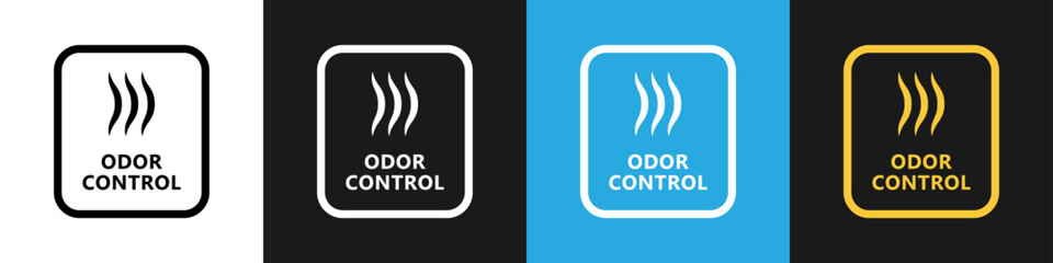 Obraz premium Odor control vector sign for product. Different backgrounds.