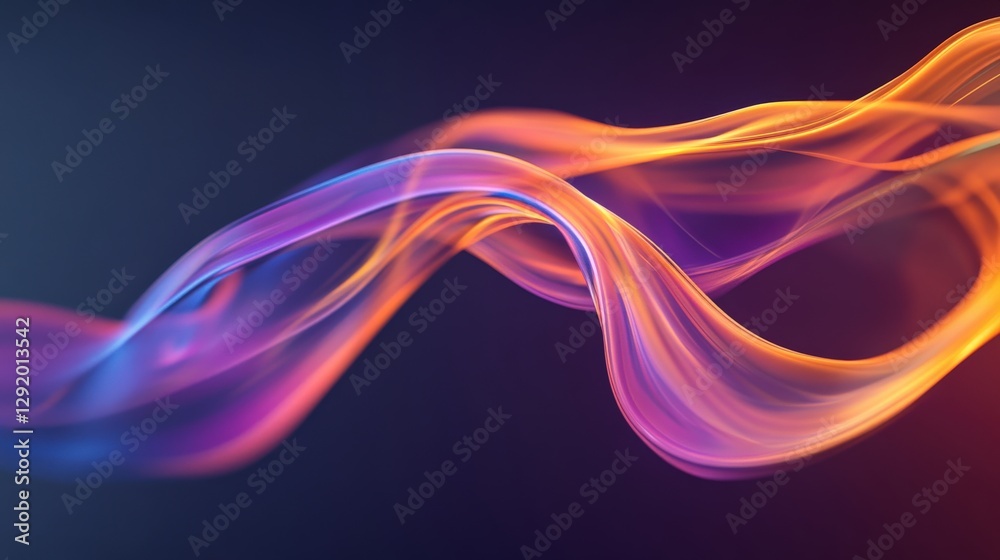 Poster abstract colorful wave patterns flowing against a dark background, creating a vibrant visual effect