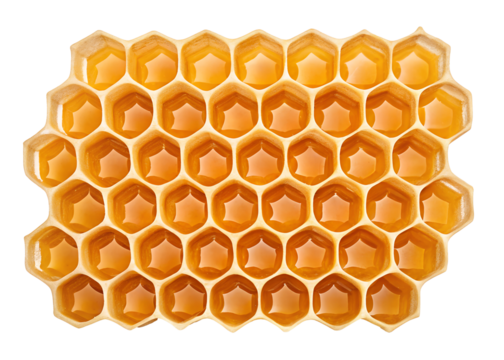 Close-up view of honeycomb structure with hexagonal pattern, vibrant honeycomb texture, Cut Out