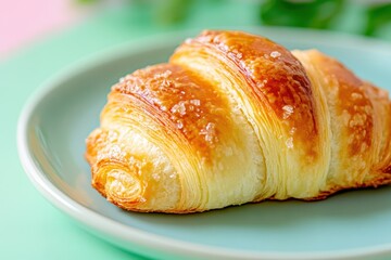 Fototapeta premium Flaky French Croissant with Golden Layers