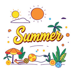Naklejka premium summer holiday background vector design 
