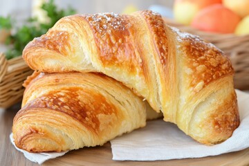 Flaky French Croissant with Golden Layers