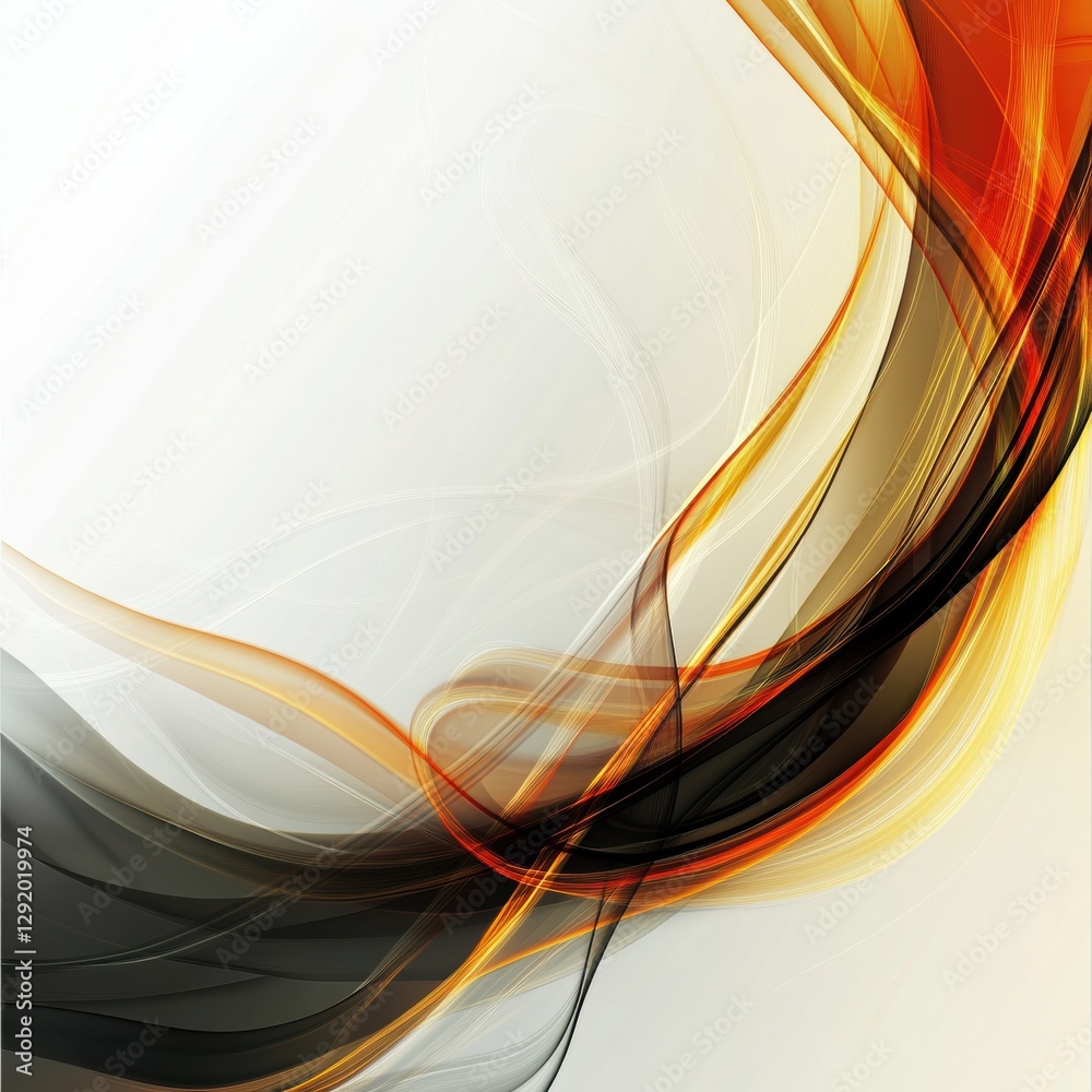 Poster Abstract design featuring flowing lines in warm colors with a smooth gradient effect. Generative AI