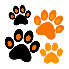 Fototapeta premium animal paw print vector illustrations 