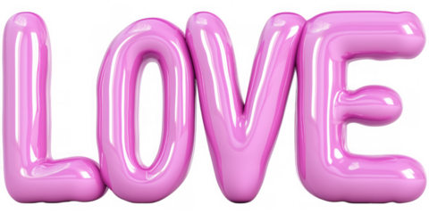 Large pink love sign displayed in a modern setting for decoration and romantic themes