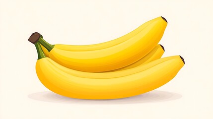 Ripe bananas, still life composition, isolated, neutral background, for food illustration or design