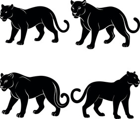 Panther Logo Silhouette Vector Ideal for Sports & Wildlife Themes.