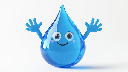Obraz premium Water drop cartoon illustration. Water, environment and ecology concept