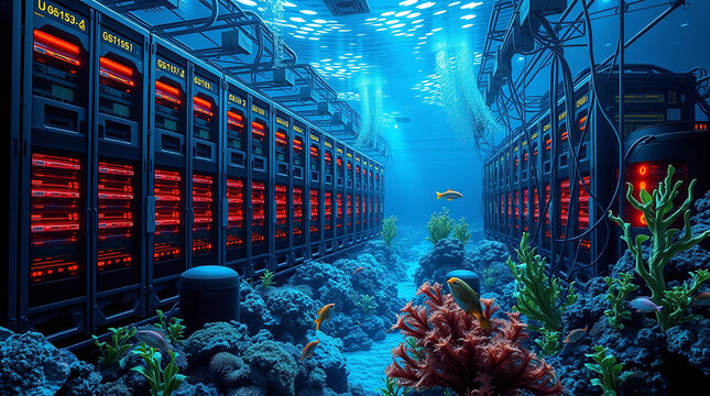 Hochleitungsrechenzentrum unter Wasser. Energiesparende, intelligente Hochleistungstechnologie im Einklang mit der Umwelt.