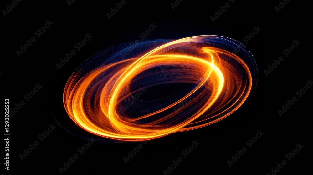 Poster Glowing swirls of energy flow through the dark, creating an otherworldly abstract visual experience. Generative AI
