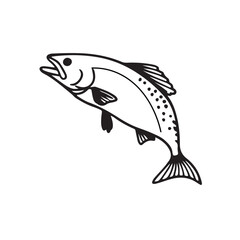 walleye fish silhouette vector illustration