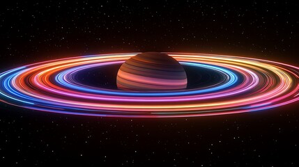 Fototapeta premium Stunning sci fi space background with planets and rings