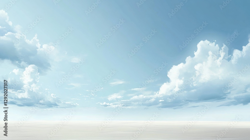 Aufkleber vast blue sky with soft clouds above a tranquil and expansive landscape during daytime. generative a