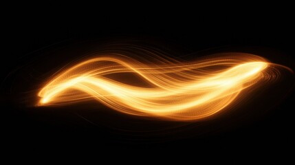 Glowing gas swirls creating an energetic flow in a dark environment at night. Generative AI