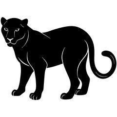 Obraz premium Panther Silhouette Vector Icon High-Quality Design on White Background.