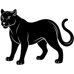 Black Panther Silhouette Vector Crisp & Clean Illustration.